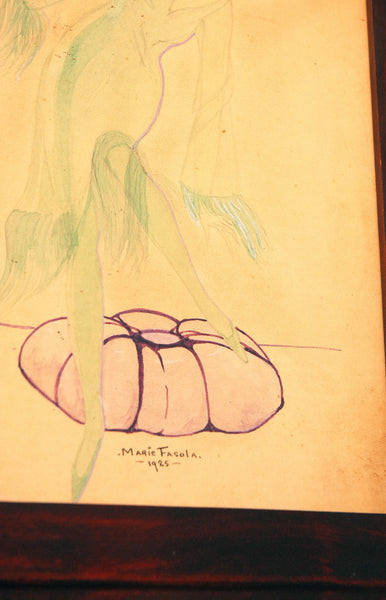 Marie Fasola Watercolor Sketch / 1925
