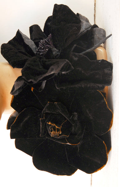 Milliner's / Dress Velvet Flower Pins / c.1920s-30s