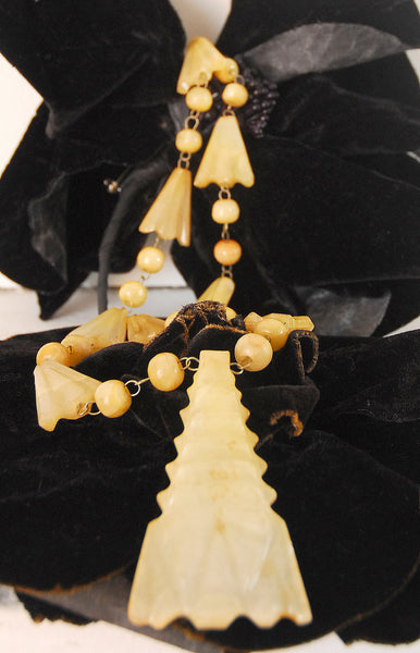 Aztec Style Beaded Necklace / c.1920s-30s