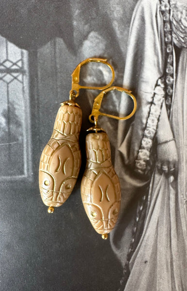 Antique Snake Head Earrings / Neiger Bros c.1920s