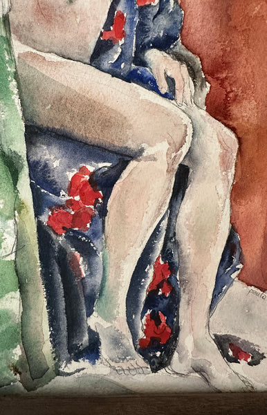 Lady in Robe Watercolor / 1977