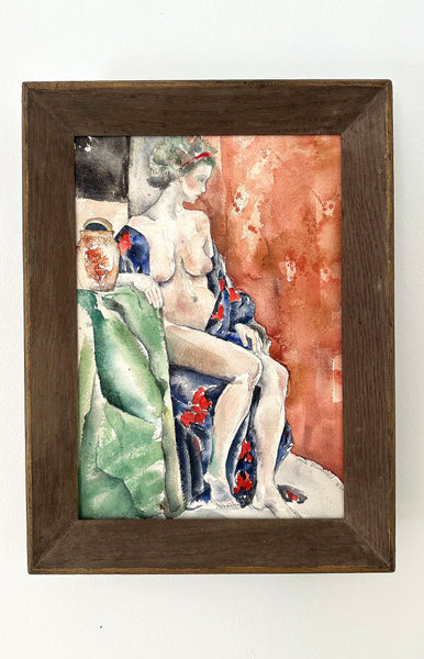 Lady in Robe Watercolor / 1977