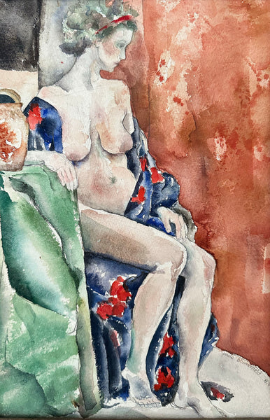 Lady in Robe Watercolor / 1977