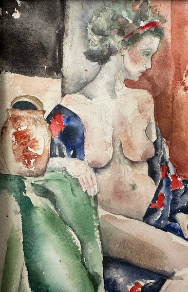 Lady in Robe Watercolor / 1977