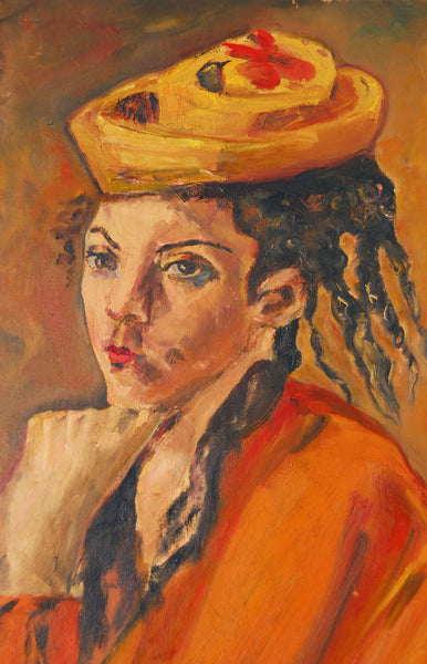 Yellow Hat Lady Painting / 1966