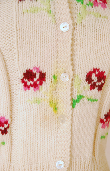 Roses Hand Knitted Cardigan | as is