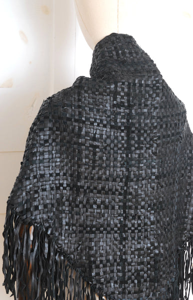 1970s-80s Woven Leather Shawl