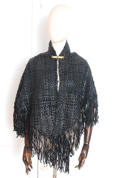 1970s-80s Woven Leather Shawl