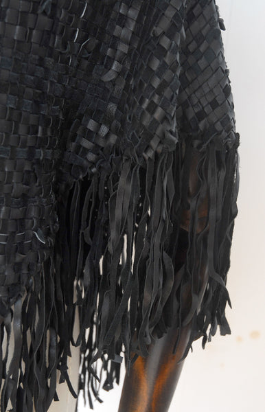 1970s-80s Woven Leather Shawl