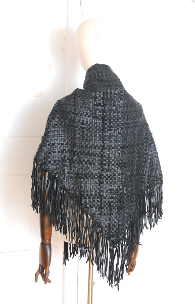 1970s-80s Woven Leather Shawl