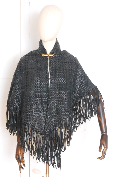 1970s-80s Woven Leather Shawl