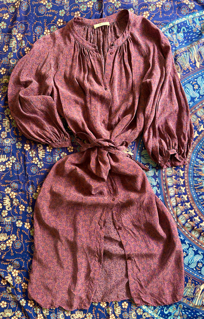 Silk Print Tie Dress