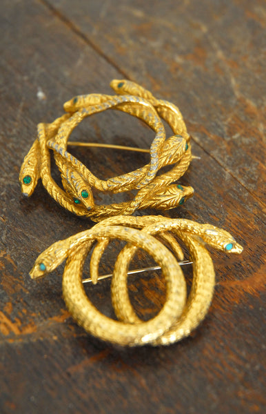 Mid-Century Snake Pins - Looped