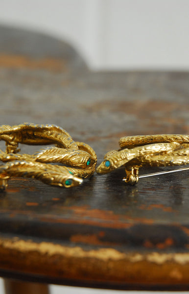 Mid-Century Snake Pins - Circular