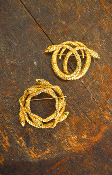Mid-Century Snake Pins - Looped