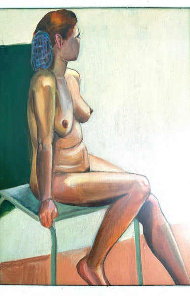 Nude with Snood Painting / c. mid-century