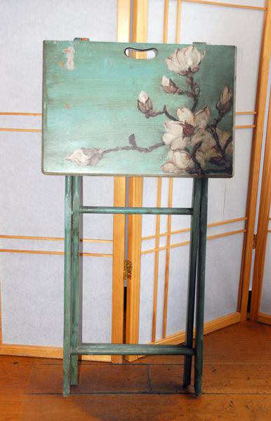 Hand-Painted Folding Table / c. 1940s-50s