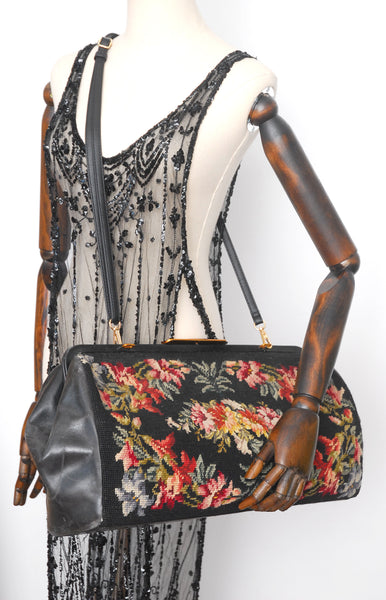 1960s Large Tapestry Duffel Bag