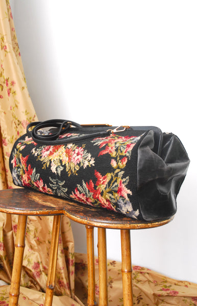 1960s Large Tapestry Duffel Bag