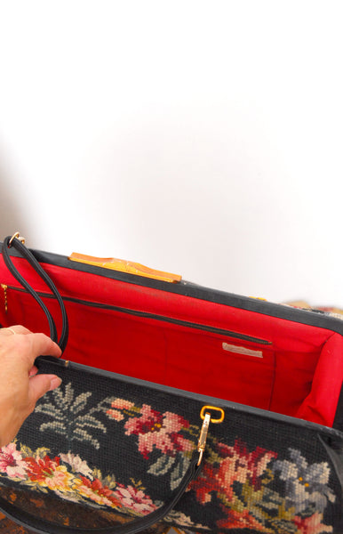 1960s Large Tapestry Duffel Bag