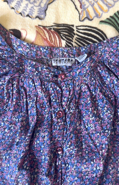 1980's Indian Cotton Floral Blouse