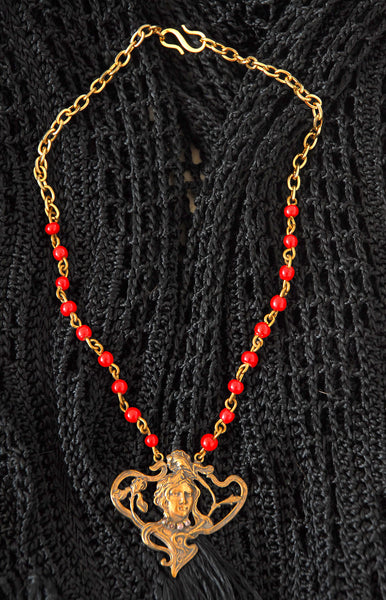 Art Nouveau Style Pendant Necklace