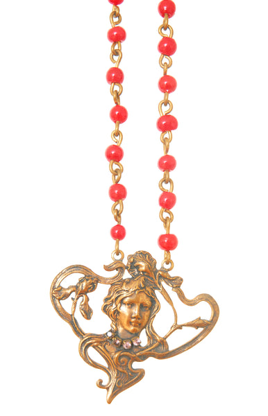 Art Nouveau Style Pendant Necklace