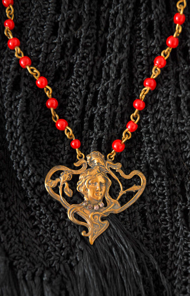 Art Nouveau Style Pendant Necklace