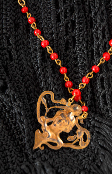 Art Nouveau Style Pendant Necklace