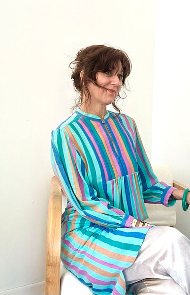1970s Striped Tunic Dress