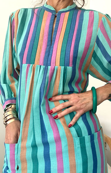 1970s Striped Tunic Dress