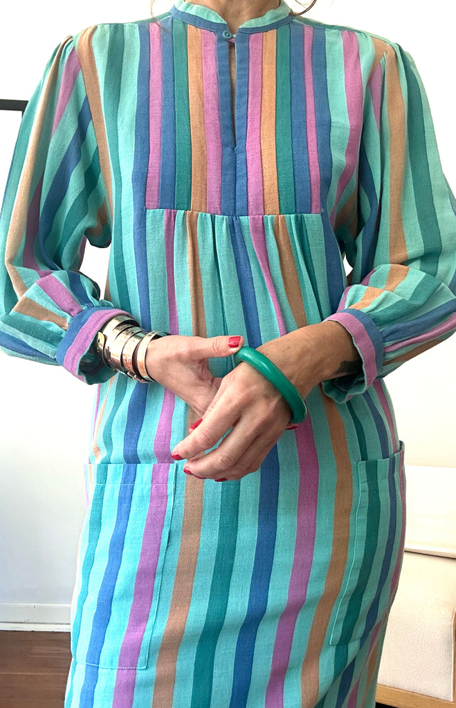 1970s Striped Tunic Dress