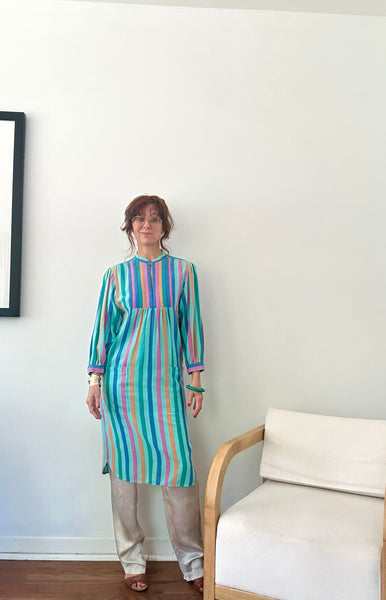 1970s Striped Tunic Dress