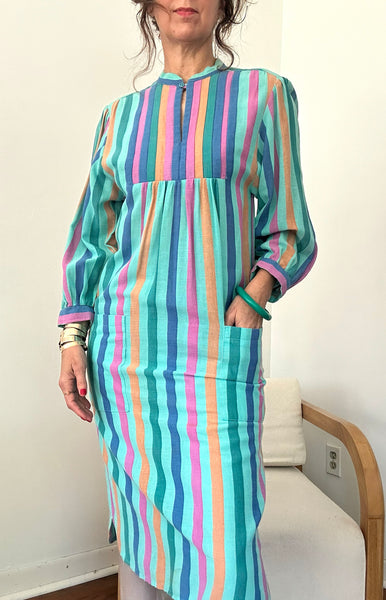 1970s Striped Tunic Dress