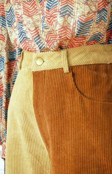 Two Tone Cord Pants / 1970s