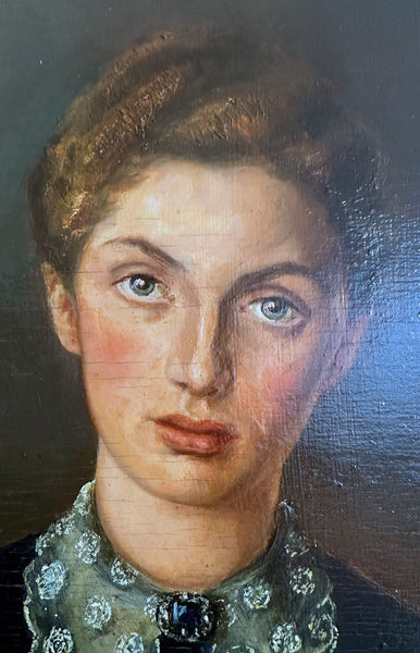 Victorian Lady Oil Painting / Late 1800s