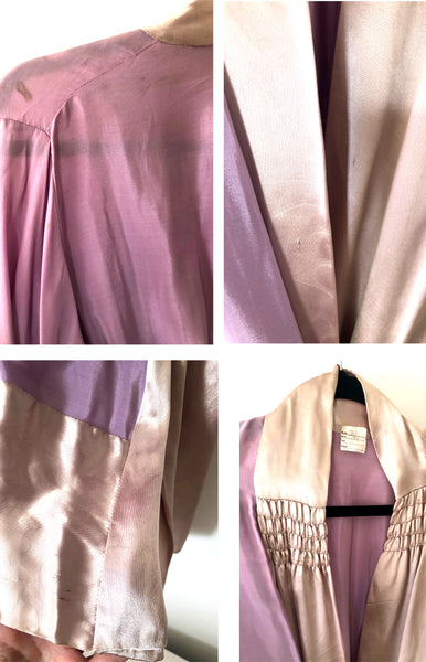1930s Golden Lilac Silk Robe