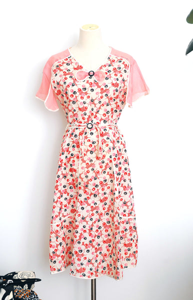 Never-worn Deco Flutter Dress / 1930s