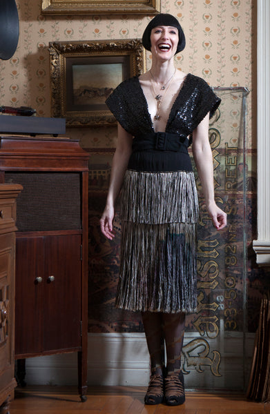 1940s Ombré Fringed Skirt