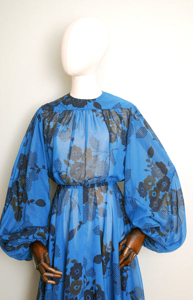 Jean Varon Floral Dress / 1970s-80s